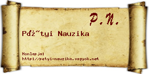 Pétyi Nauzika névjegykártya